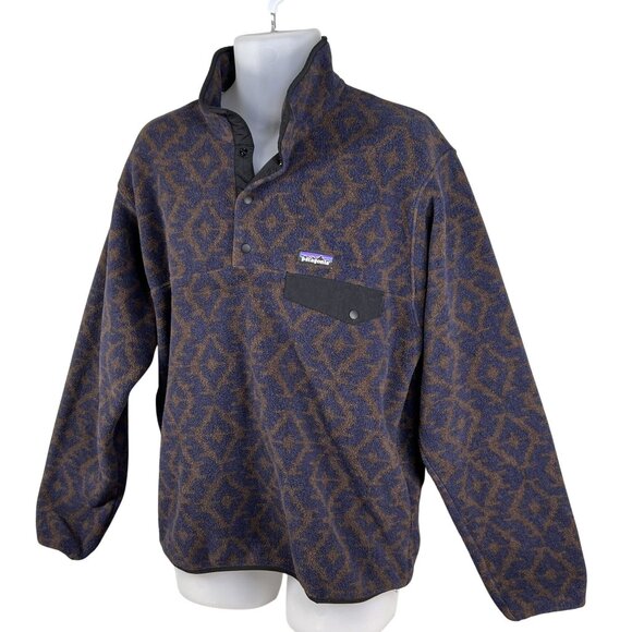 Patagonia Synchilla Mens M Aztec Snap Fleece Pullover Oversized Southwest Jacket - Picture 6 of 16